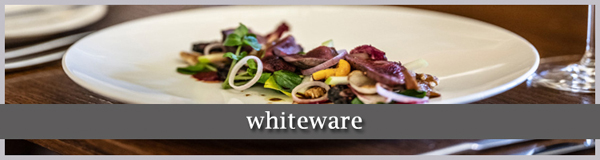 white crockery to hire